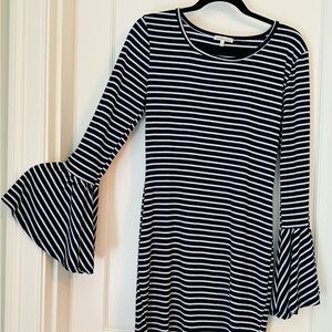 Striped Bell Sleeve Dress